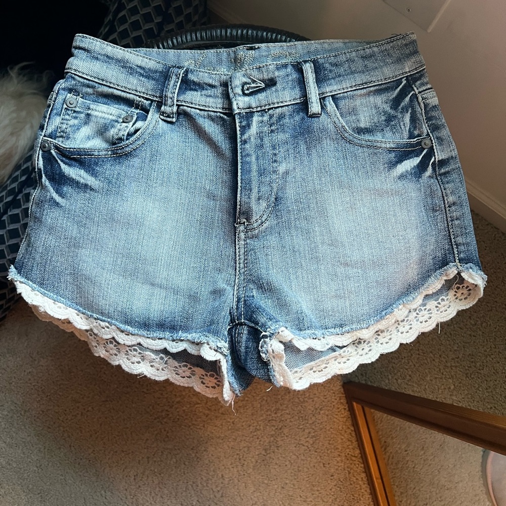 Denim & Lace Shorts